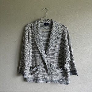 Splendid Gray and White Cardigan Oversized Sweater Jacket Large